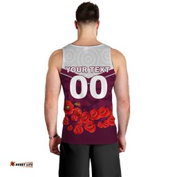 (Custom Personalised) Sea Eagles Anzac Day Indigenous Art Men Tank Top -