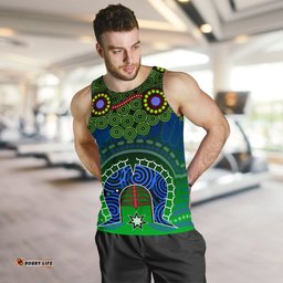 Torres Strait Men's Tank Top - Dhari And Dot Patterns