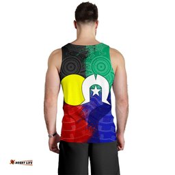Aboriginal Men's Tank Top , Australia Naidoc Week Indigenous Flag Style