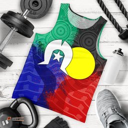 Aboriginal Men's Tank Top , Australia Naidoc Week Indigenous Flag Style