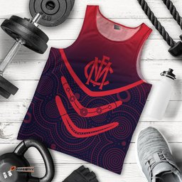 Melbourne Demons Men Tank Top - Aboriginal Dot Painting -