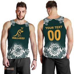 (Custom Personalised And Number) Australia Rugby Wallabies Men Tank Top Replica Jersey No.2