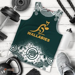 (Custom Personalised And Number) Australia Rugby Wallabies Men Tank Top Replica Jersey No.2