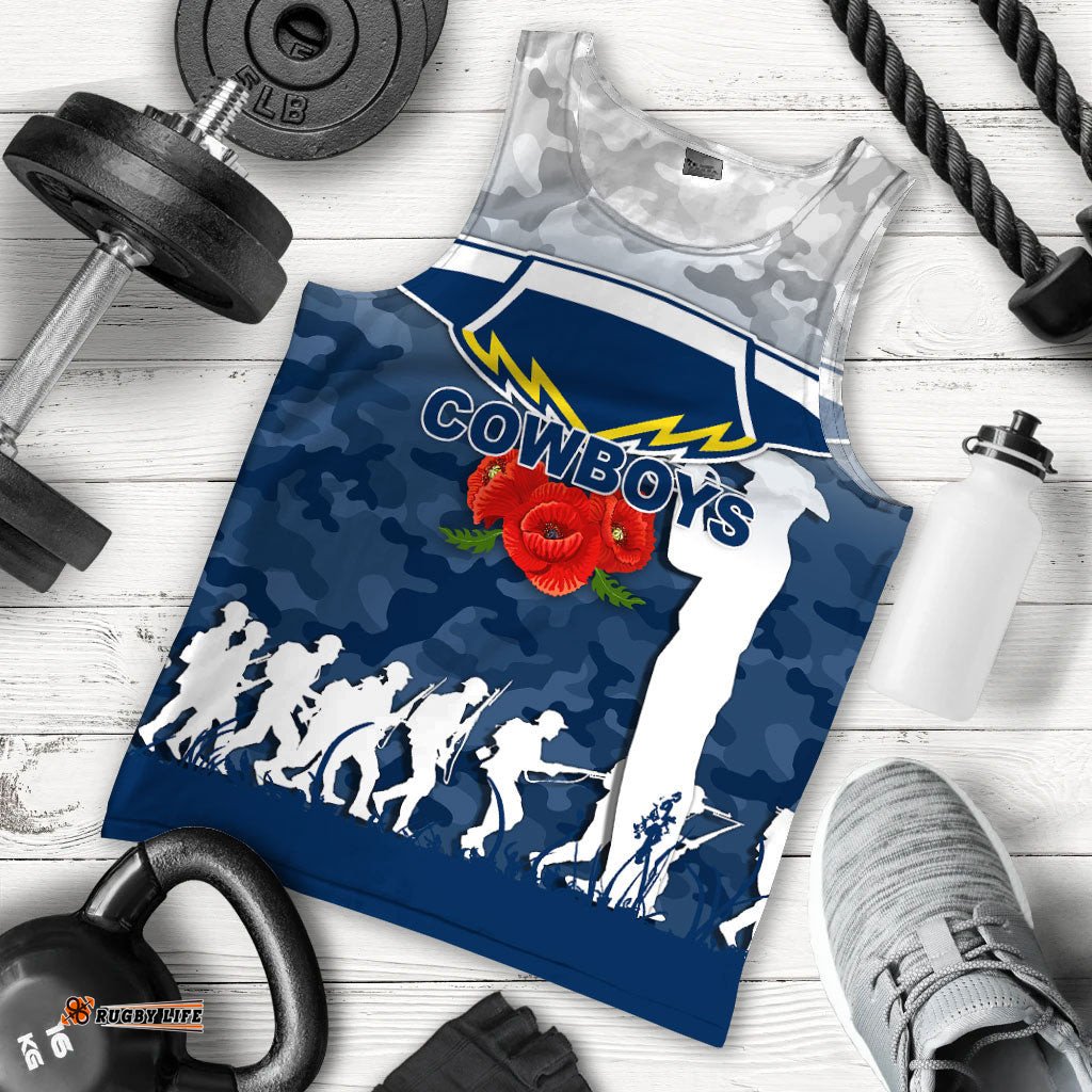North Queensland Cowboys Anzac Day Camo Men Tank Top -