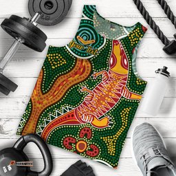 (Custom Personalised) Aboriginal Art Crocodile Men Tank Top You Are Number One