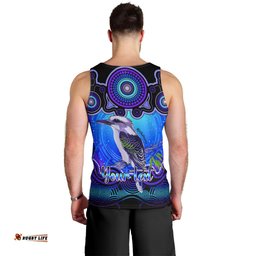 Personalised Australia Sagittarius Kookaburra Zodiac Men Tank Top Auz Astrology Aboriginal - Blue