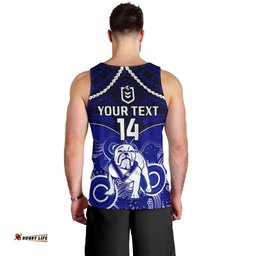 Personalised Bulldogs Rugby Men Tank Top Go Doggies Aboriginal Mix Polynesian Pattern