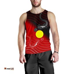 Aboriginal Men's Tank Top - Two Indigenous Lizard