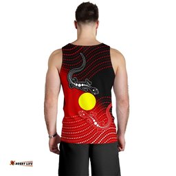 Aboriginal Men's Tank Top - Two Indigenous Lizard