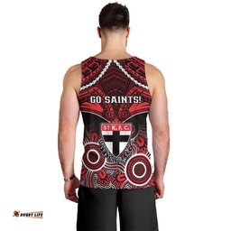 St Kilda Football Men Tank Top Saints Aboriginal Mix Polynesian Pattern