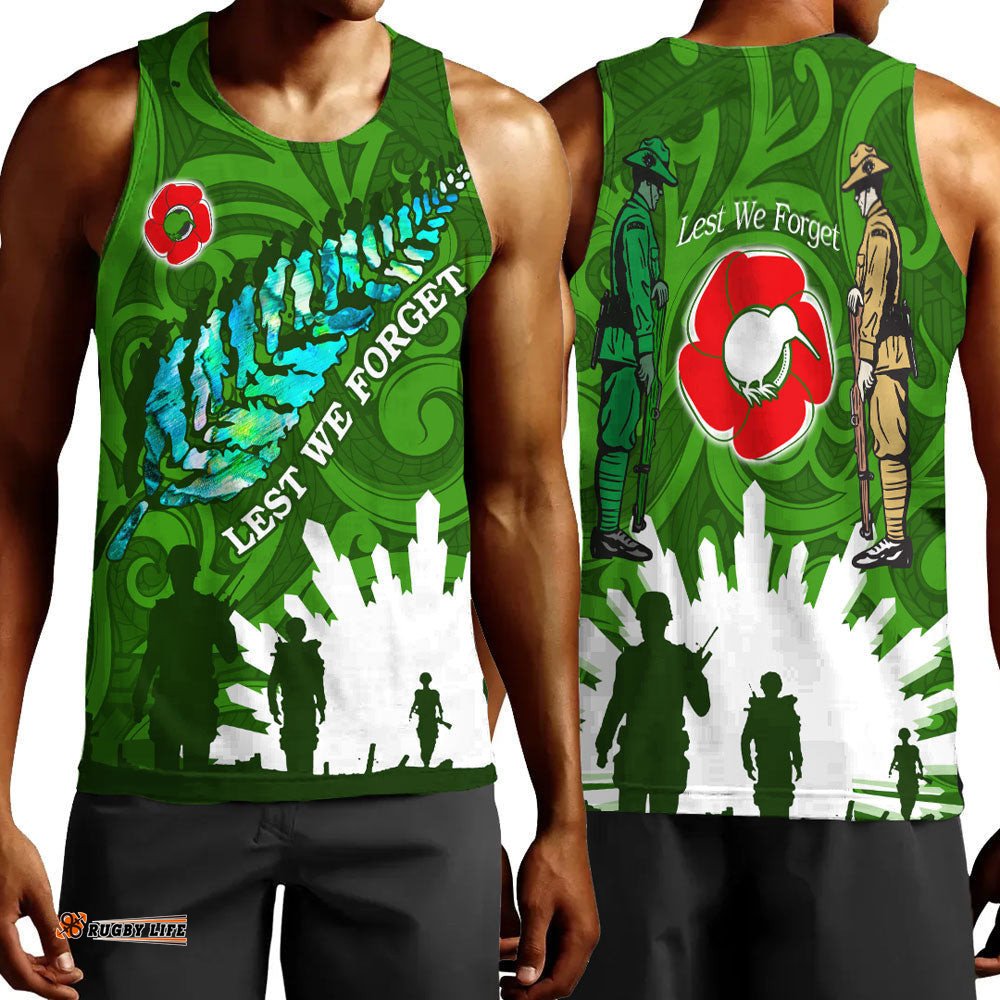 Vibe Hoodie Clothing - New Zealand Anzac Walking In The Sun Men Tank Top