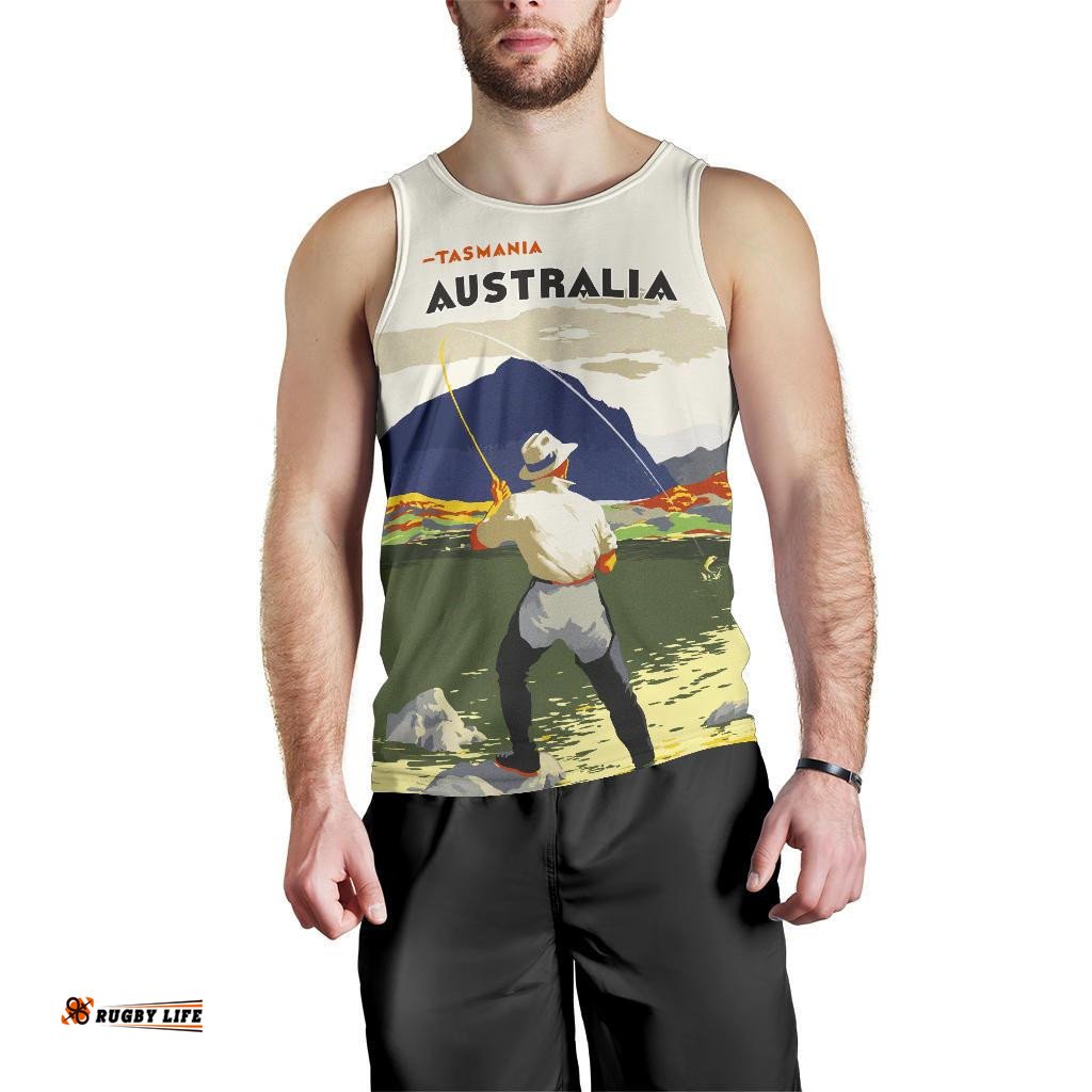 Australia Men Tank Top - Tasmania Mens Tank Fishing