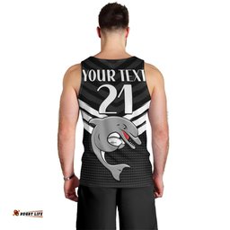 (Custom Text And Number) Redcliffe Dolphins Rugby Men Tank Top Simple Black Style