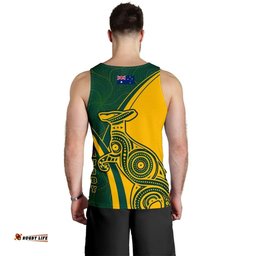 Australia Men Tank Top- Australian Kangaroo & Aboriginal Patterns RLT13