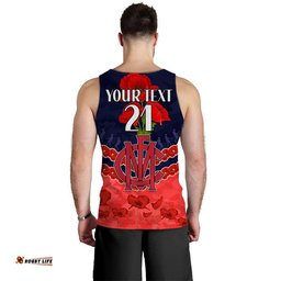 (Custom Personalised) Demons Football ANZAC Men Tank Top Lest We Forget