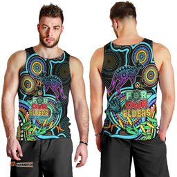 Kangaroos Football Aboriginal Art Men Tank Top NAIDOC Indigenous Tribal