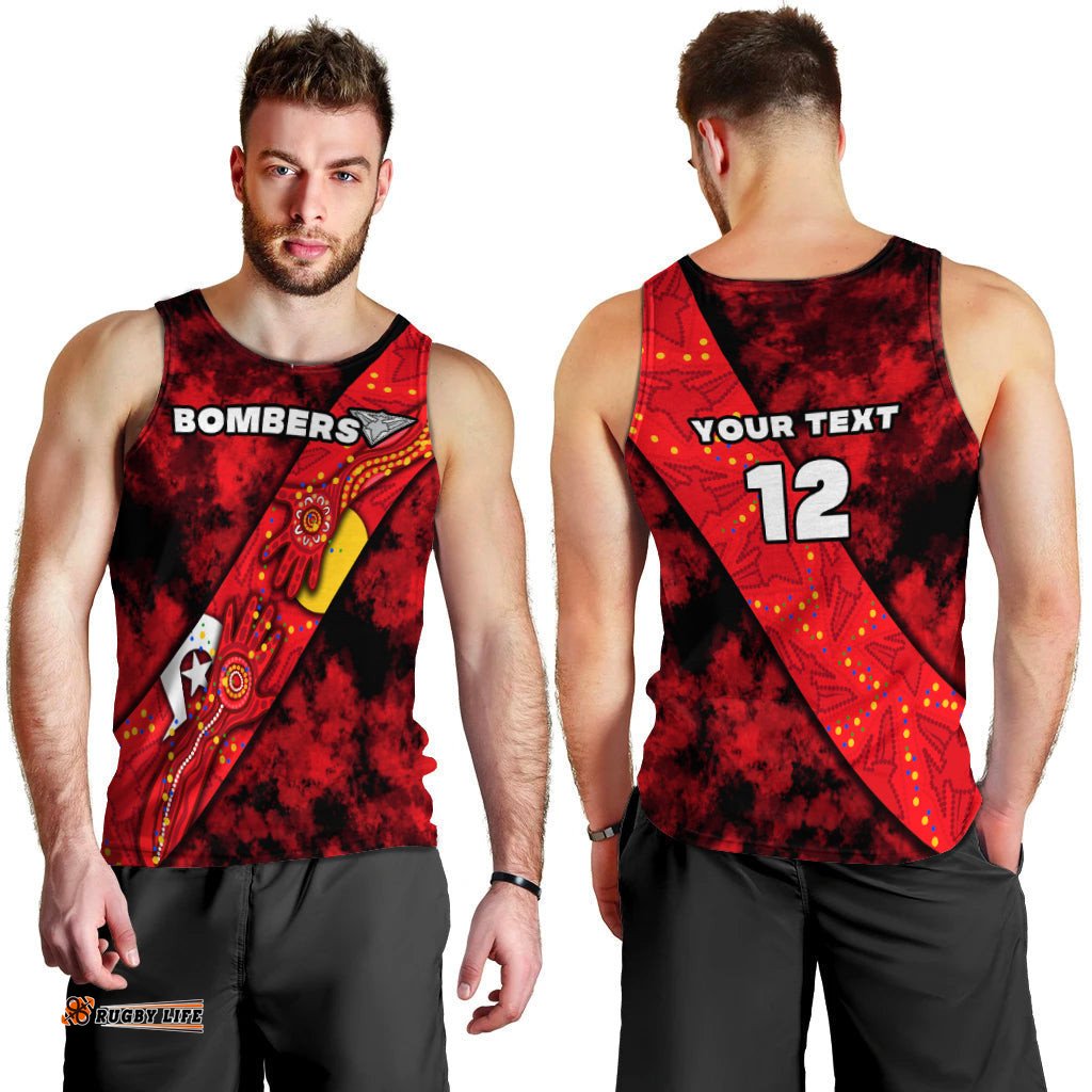 (Custom Personalised) Bombers NAIDOC Week Men's Tank Top Essendon Aboriginal Special Version