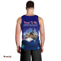Australia Day Men Tank Top 2024 Proud To Be Australian Flag Color