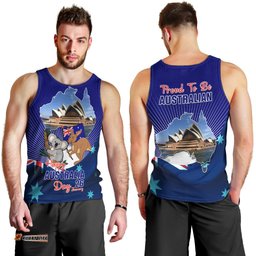 Australia Day Men Tank Top 2024 Proud To Be Australian Flag Color