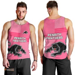 Penrith Panthers Rugby Men Tank Top Proud The Panthers Comeback Pink