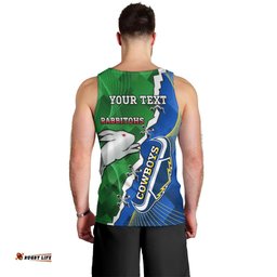 Personalised Rabbitohs And Cowboys Rugby Men Tank Top Dynamic Style