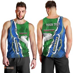 Personalised Rabbitohs And Cowboys Rugby Men Tank Top Dynamic Style