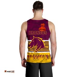 Brisbane Broncos Men's Tank Top Anzac Day Simple Style - Maroon