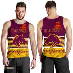Brisbane Broncos Men's Tank Top Anzac Day Simple Style - Maroon