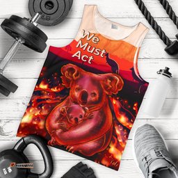 Tank Top - Koala Bushfire Tank Pray For Australia - Men