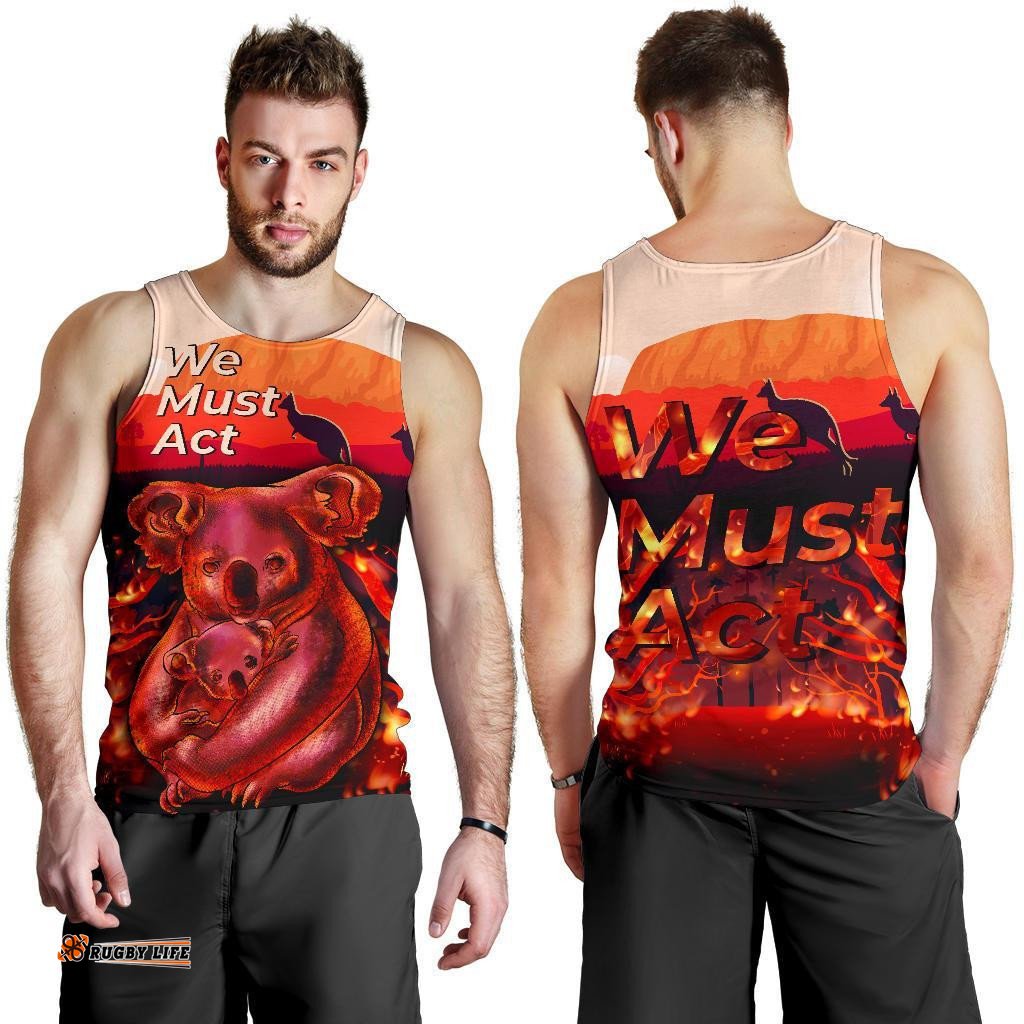 Tank Top - Koala Bushfire Tank Pray For Australia - Men