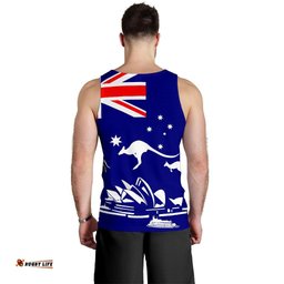 Men Tank Top - Sydney Opera Mens Tank Kangaroo Aus Flag