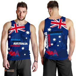 Men Tank Top - Sydney Opera Mens Tank Kangaroo Aus Flag