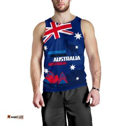 Men Tank Top - Sydney Opera Mens Tank Kangaroo Aus Flag