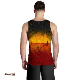 Aboriginal Men's Tank Top, Australian Map with  Indigenous Color