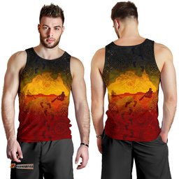 Aboriginal Men's Tank Top, Australian Map with  Indigenous Color