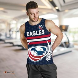 USA Rugby Men's Tank Top Eagles Simple Style - Full Navy