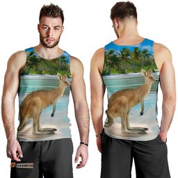 Men Tank Top - Kangaroo Mens Tank Landscape Art