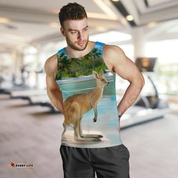 Men Tank Top - Kangaroo Mens Tank Landscape Art