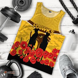 Hawks Anzac Day Men Tank Top - Indigenous Art -