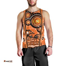 Perth Scorchers Cricket Men Tank Top Happy Australia Day Aboriginal Art