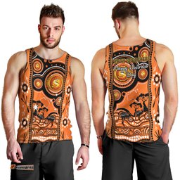 Perth Scorchers Cricket Men Tank Top Happy Australia Day Aboriginal Art