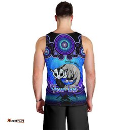 Personalised Australia Gemini Sugar Gilder Zodiac Men Tank Top Auz Astrology Aboriginal - Blue