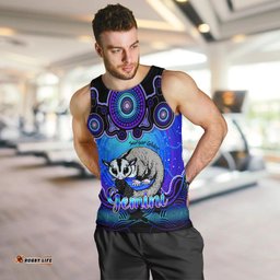 Personalised Australia Gemini Sugar Gilder Zodiac Men Tank Top Auz Astrology Aboriginal - Blue