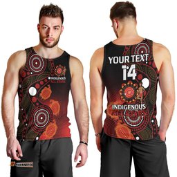 (Custom Text And Number) Australia Indigenous Rugby Men Tank Top All Stars Aboriginal Turtle