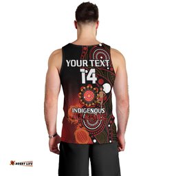 (Custom Text And Number) Australia Indigenous Rugby Men Tank Top All Stars Aboriginal Turtle