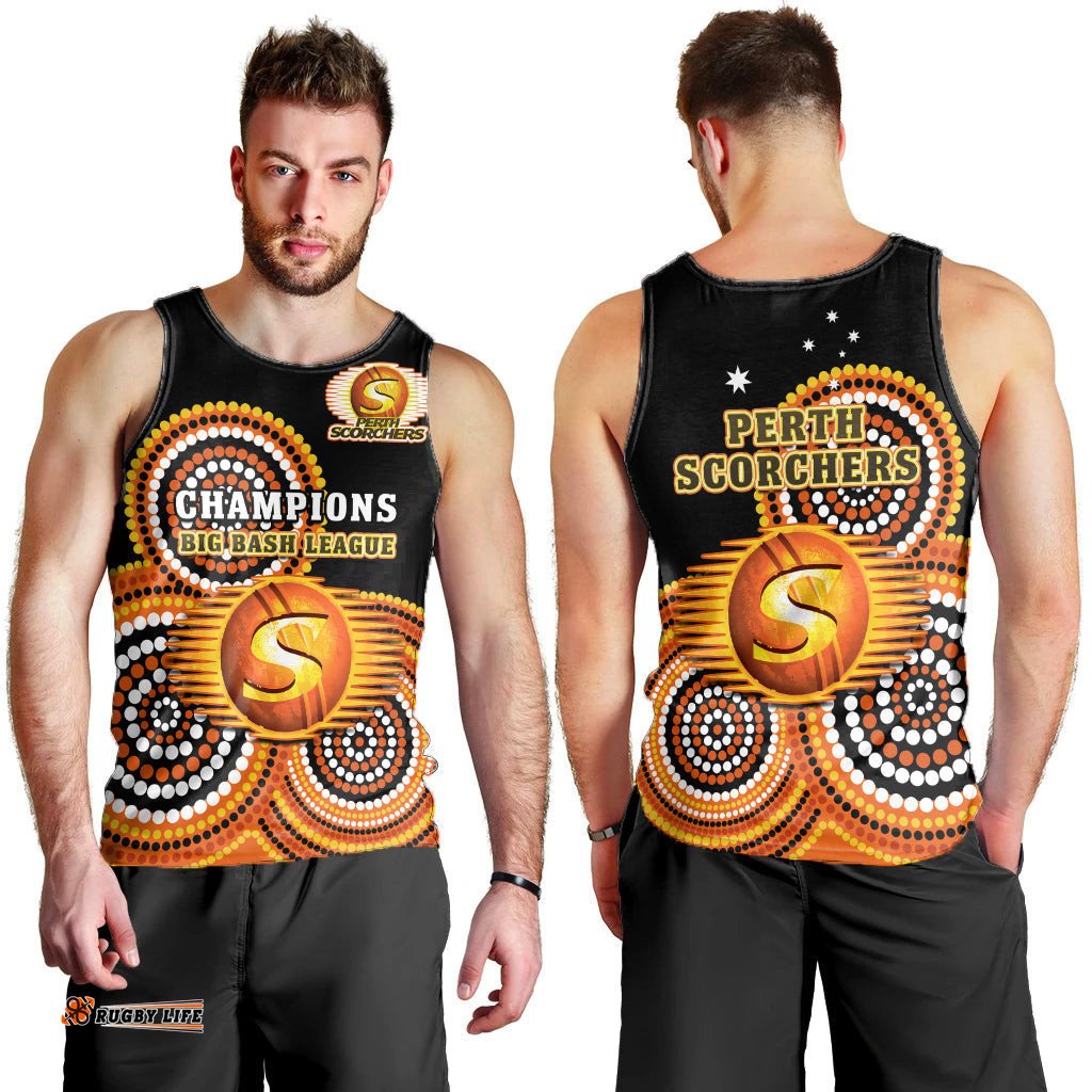 Perth Scorchers Cricket Men Tank Top Champions BBL Indigenous Art Ver.01