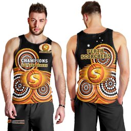 Perth Scorchers Cricket Men Tank Top Champions BBL Indigenous Art Ver.01