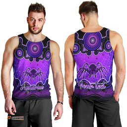 Personalised Australia Scorpio Tarantulas Spider Zodiac Men Tank Top Auz Astrology Aboriginal - Purple