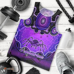 Personalised Australia Scorpio Tarantulas Spider Zodiac Men Tank Top Auz Astrology Aboriginal - Purple