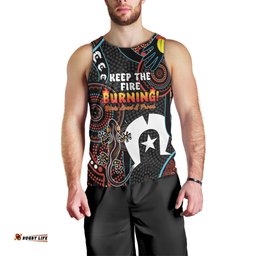 NAIDOC Week 2024 Men Tank Top Keep The Fire Burning Indigenous Art